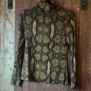 White House Black Market Snake Print Turtleneck